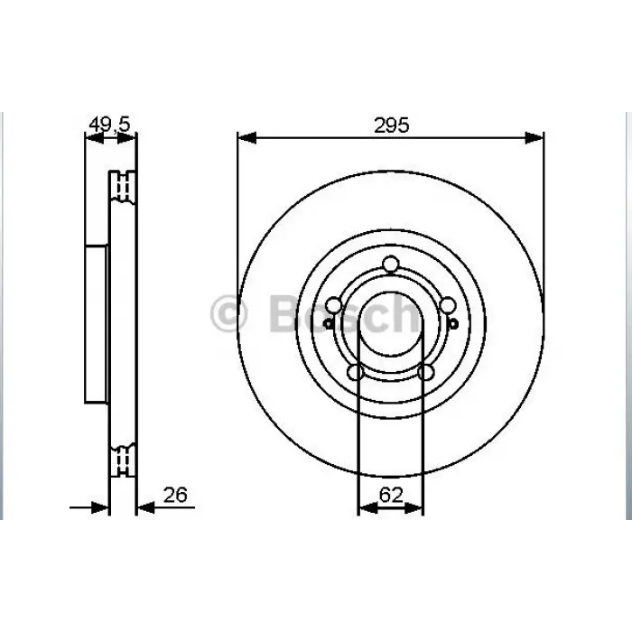 FREN DİSKİ ÖN AVENSİS (03-08) AVENSİS (97-03) COROLLA VERSO (01-04) COROLLA VERSO (04-09) HAVALI 295MM GÖBEK ÇAP 62MM