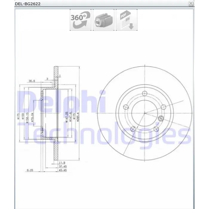 FREN DİSKİ ÖN 3 SERİSİ  E36 (1990-1998) Z3  E36 (1995-2003) DÜZ 286MM