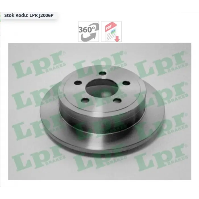 FREN DİSKİ ARKA VOYAGER III (95-01) VOYAGER IV (99-08) CARAVAN (00-07) DÜZ 290MM