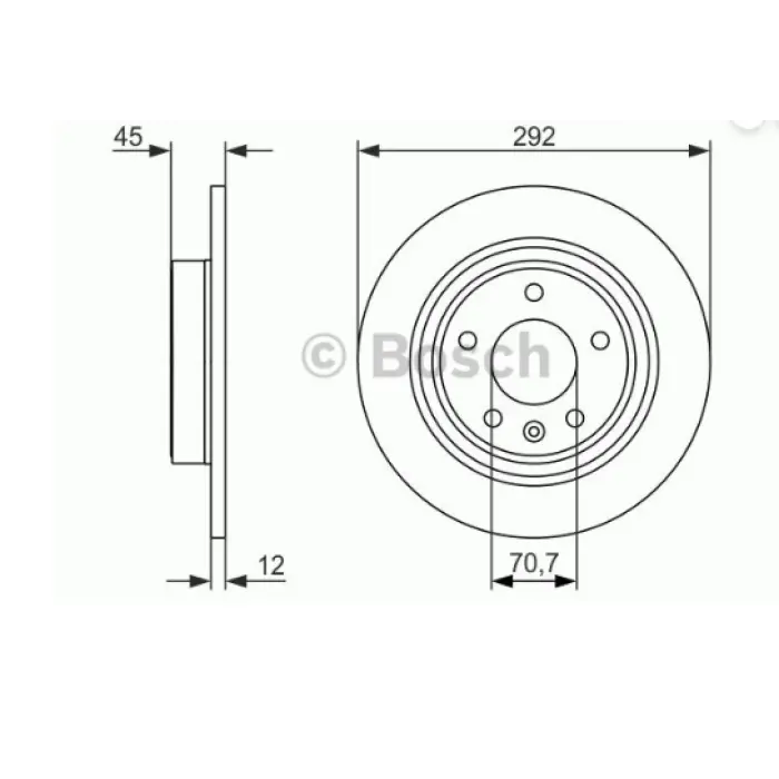 FREN DİSKİ ARKA OPEL ASTRA J (2009>) CHEVROLET CRUZE (2009>) AMPERA (2011>) CASCADA (2013>) DÜZ 292 MM 16JANT