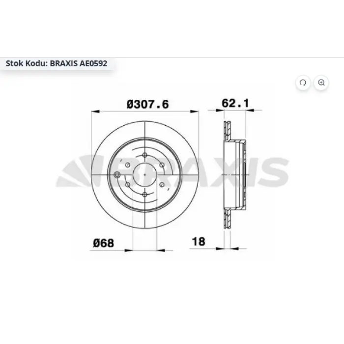 FREN DİSKİ ARKA NISSAN PATHFINDER III (05-12) MERCEDES X SERİ (470) X250 D (2017>) HAVALI 308MM