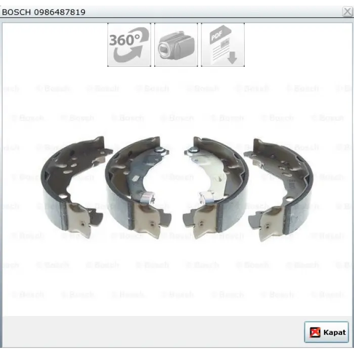 ARKA PABUÇLU BALATA CLIO II (98-05) CLIO III (05-12) CLIO IV (12>) SYMBOL (98-13) (13>) P301-C ELYSEE (12>) LOGAN (04-10) LOGAN (12>) C3 (09>) 203,2X39 MM
