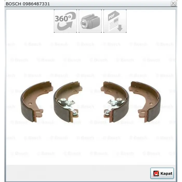ARKA PABUÇLU BALATA FIAT PANDA (1980-2004) FIAT UNO 70 (1983-2006) 185X31MM