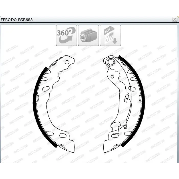 PABUCLU BALATA ARKA FIAT 500 (2007>) 500C (2009>) 500L (2012>) PANDA (03-12) FORD KA (96-08) 180X32MM