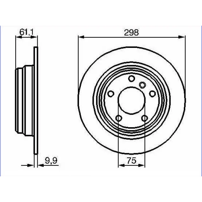 FREN DİSKİ ARKA DÜZ  BMW 5 SERİSİ E39  (98-03) 298MM
