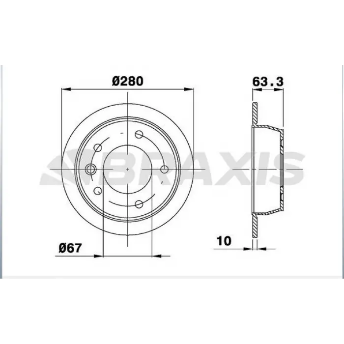 FREN DİSKİ ARKA MERCEDES VİTO W638 (96-03) V SERİSİ W638 (96-03) DÜZ 280MM