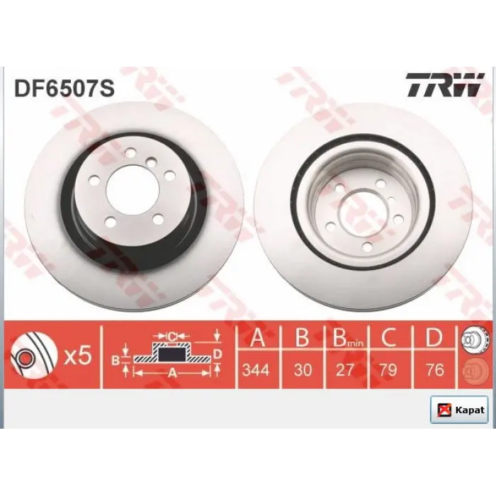 FREN DİSKİ ÖN RANGE ROVER III (02-12) HAVALI 344MM