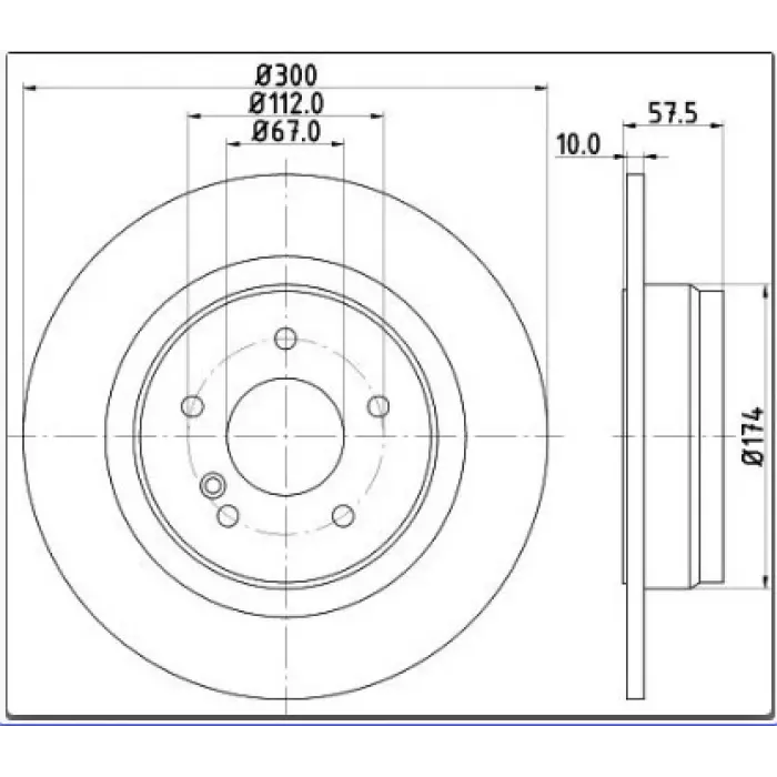FREN DİSKİ ARKA MERCEDES C205 (15>) S204 (07-14) S205 (14>) W204 (07-14) W205 (13>) A207-C207 (09>) DÜZ 300MM