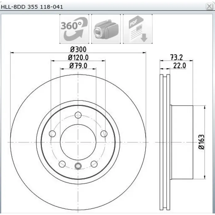 FREN DİSKİ ÖN BMW F20-F21 (2010>)  F30-F31-F35-F80 (2011>)  F34 (2013>)  F32-F33-F36-F82-F83 (2013>) HAVALI 300MM