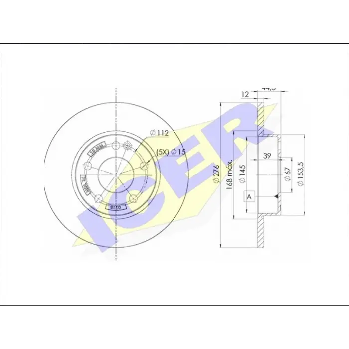 FREN DİSKİ ÖN MERCEDES A SERİSİ W169 (2004-2012) DÜZ 276MM
