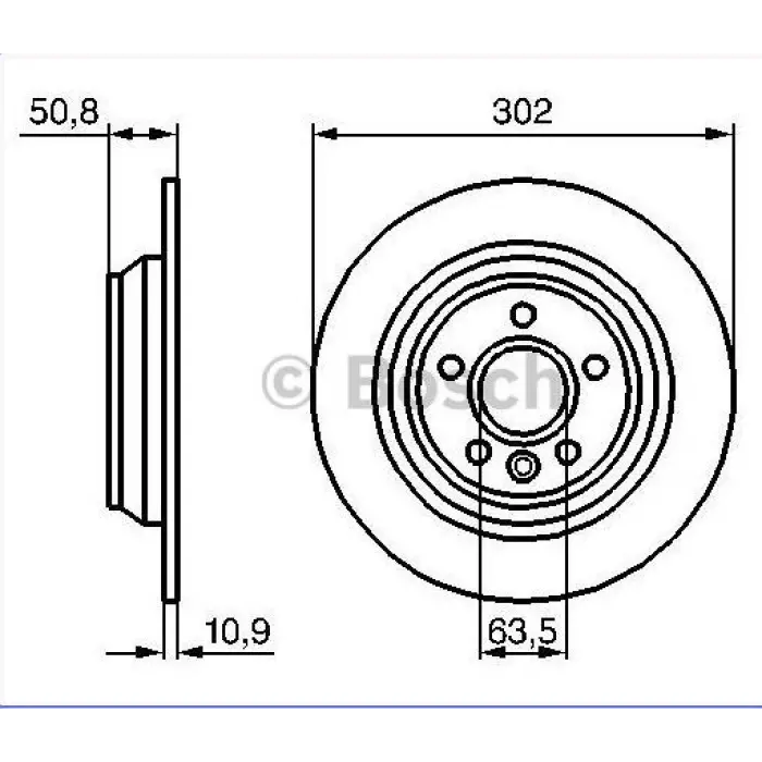 FREN DİSKİ ARKA FOCUS II (04-12) GALAXY (06-15) KUGA I (08-12) MONDEO IV / SMAX (07-14) EVOQUE (11-16) EVOQUE (16>) DÜZ 302MM