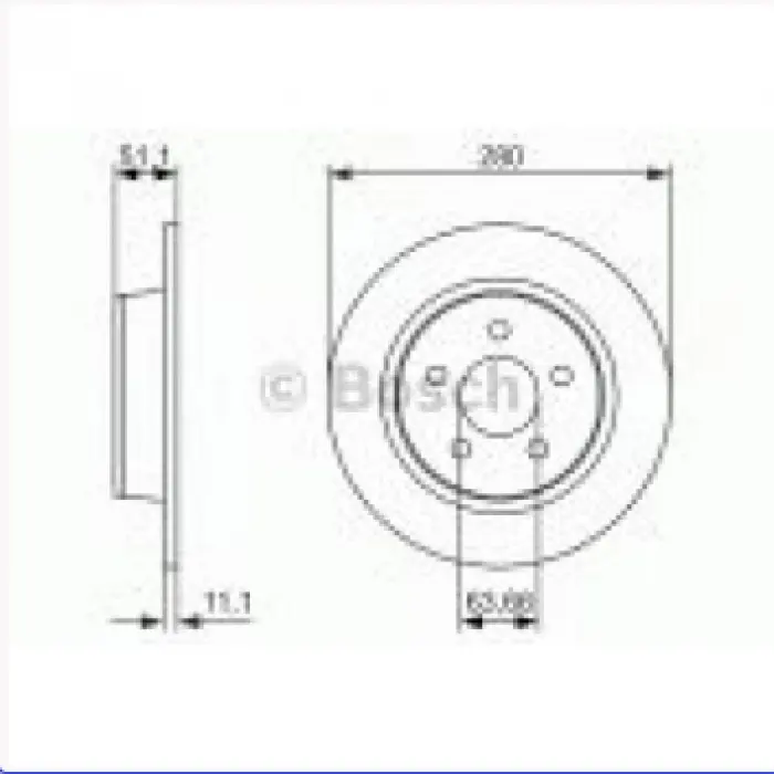 FREN DİSKİ ARKA CONNECT (15>) KUGA II (14>) C-MAX II (13>) DÜZ 279,8 MM