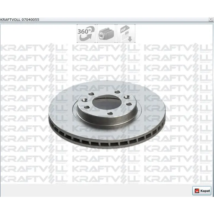 FREN DİSKİ ÖN PEUGEOT 407 (04>) P508 (010>) P607 (00>) HAVALI 283 MM