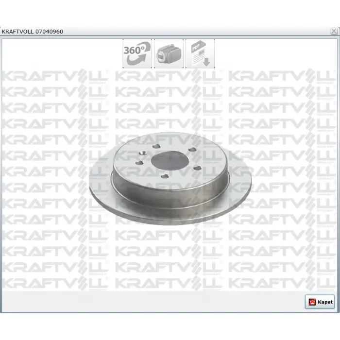FREN DİSKİ ARKA CHERY OMODA 5 -TIGGO 7-TIGGO 8 2023> DÜZ 285MM