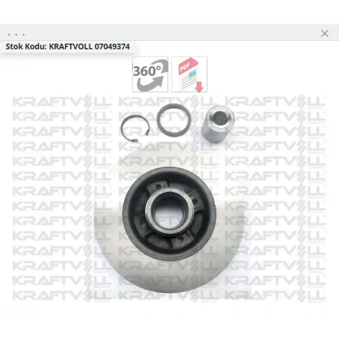 FREN DİSKİ ARKA PORYALI ABS OKUYUCULU RULMANLI CLIO III (05-12) MODUS (04>) MEGANE II (04-09) NOTE (06-13) TWINGO II (07-14) DÜZ 240MM