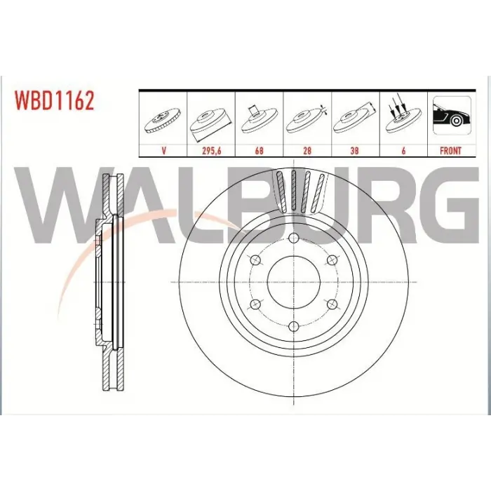 FREN DİSKİ ÖN NISSAN NAVARA NP300 (2004-2008) NP300 (2008-2013) PATHFINDER III (05-12) HAVALI 296MM