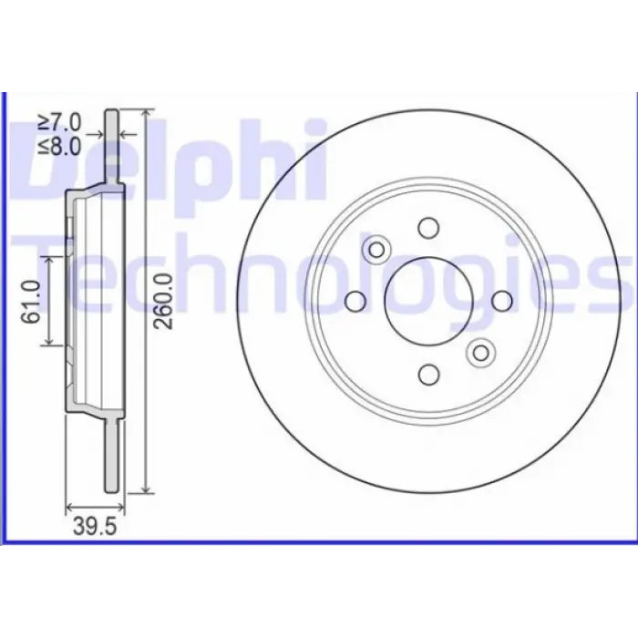 FREN DİSKİ ARKA RENAULT CLIO V 1.0 TCE/ 1.3TCE/1.5 BLUE DCİ  (2020>) DÜZ 260MM