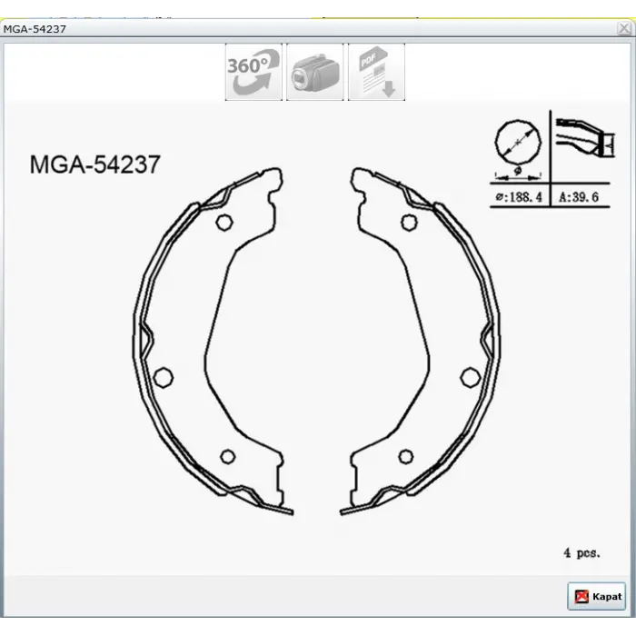 EL FREN BALATASI KİA SORENTO I (02-09) 190X40MM