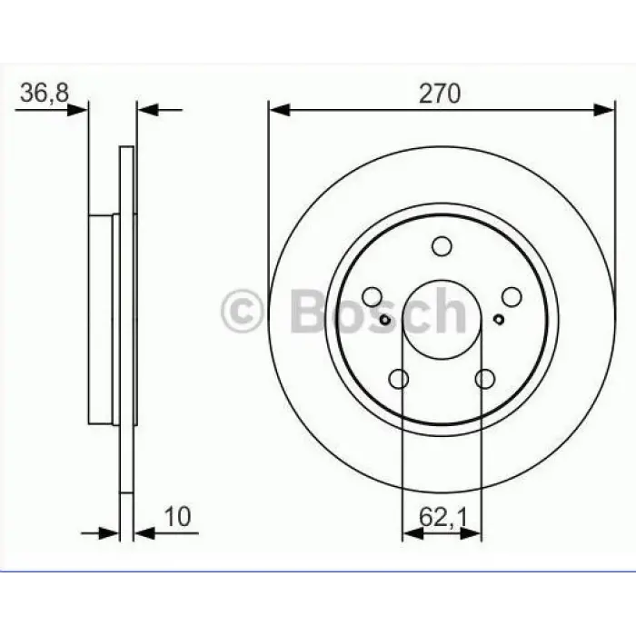 FREN DİSKİ ARKA TOYOTA AURIS (06-12) AURIS (012>) / COROLLA (07-12) COROLLA 1.4 D4D (13-18) DÜZ 270MM