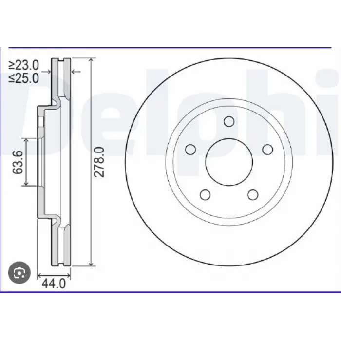 FREN DİSKİ ÖN FORD COURIER 2024> PUMA 2019> HAVALI 278MM