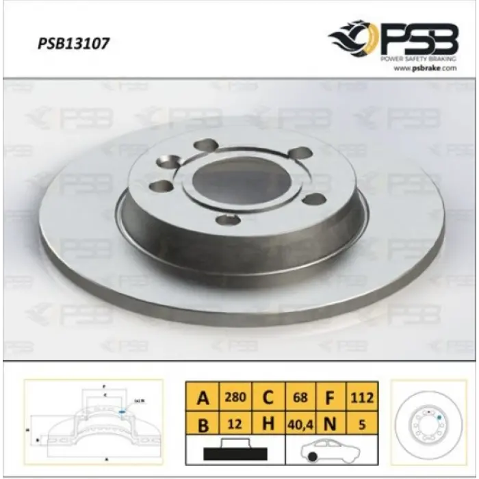 FREN DİSKİ ARKA TRANSPORTER T4 (1990-2003) DÜZ 280MM