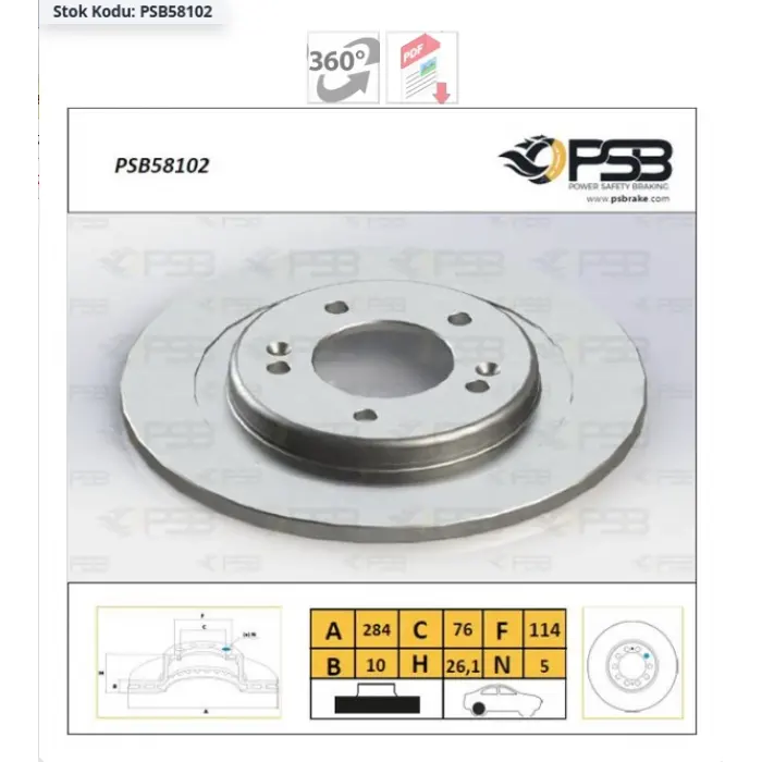 FREN DİSKİ ARKA İ30 (2011-2015) CEED (2006-2015) PROCEED (2008-2013) ELEKTRONİK PARK FRENLİ ARAÇLAR