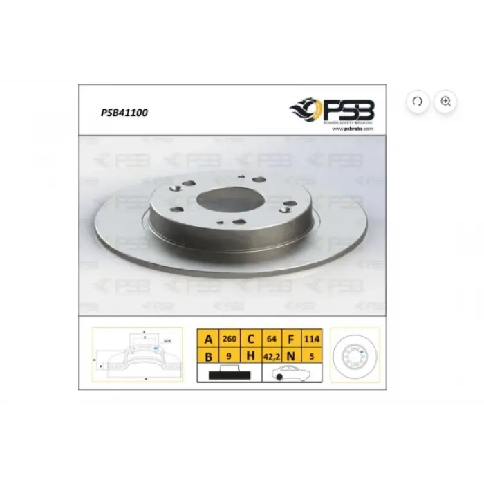 FREN DİSKİ ARKA BLUEBİRD (80-86) CIVIC IX (2012>) CIVIC VII (2001-2006) CIVIC VIII (2005>) DÜZ 260MM