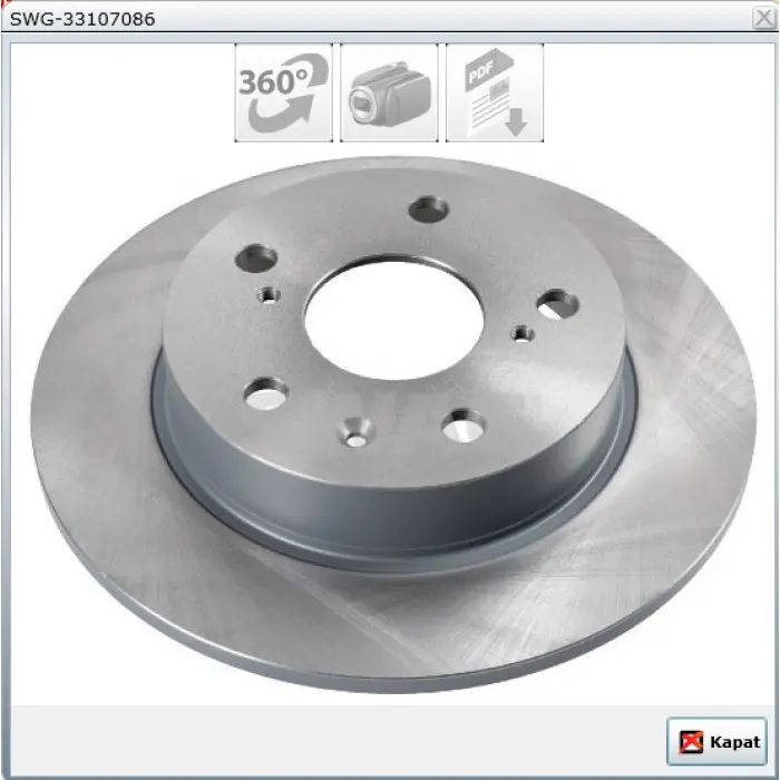 FREN DİSKİ ARKA SUZUKI SWIFT IV 2010> SX4  S-CROSS 013> VİTARA 2015> DÜZ 259MM