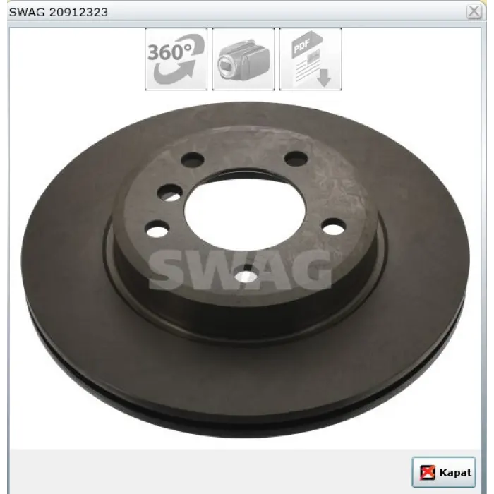 FREN DİSKİ ÖN HAVALI KAPLAMALI BMW 3SERİSİ E46 (98-05) / Z3 E36 (95-03) /Z4 E85 (03-09) 300MM