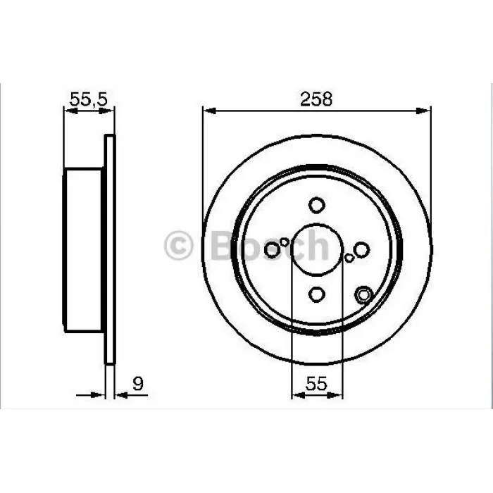 FREN DİSKİ ARKA TOYOTA COROLLA 1.4-1.6 VVTİ  (2003-2007) DÜZ 258MM