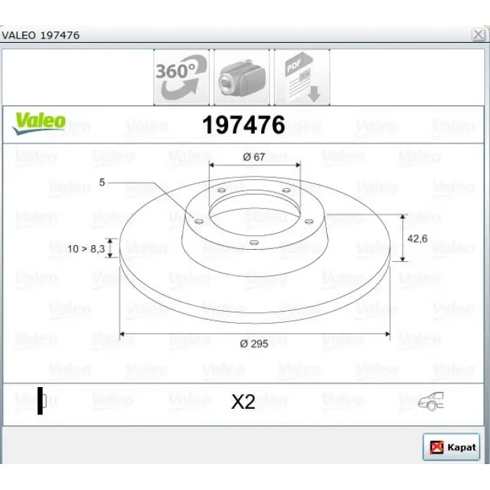 FREN DİSKİ ARKA MERCEDES A SERİ W176 12>B SERİ W246 11>CLA SERİ C117 13> X117 15>GLA SERİ X156 13>