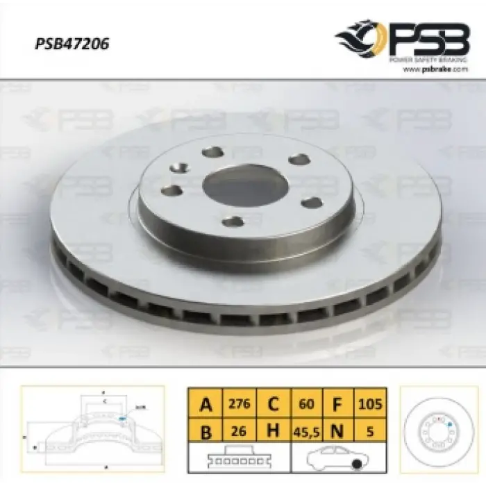 FREN DİSKİ ÖN ASTRA J (09>) AVEO T300 (11>) CRUZE (09>) ASTRA J GTC (11>) HAVALI 276MM
