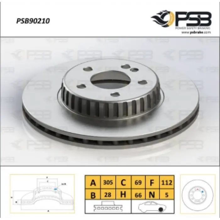 FREN DİSKİ ÖN MERCEDES W205 / S205 (2014>) C205/A205 (2016>) W213/S213/C238 (2016>) HAVALI  305MM
