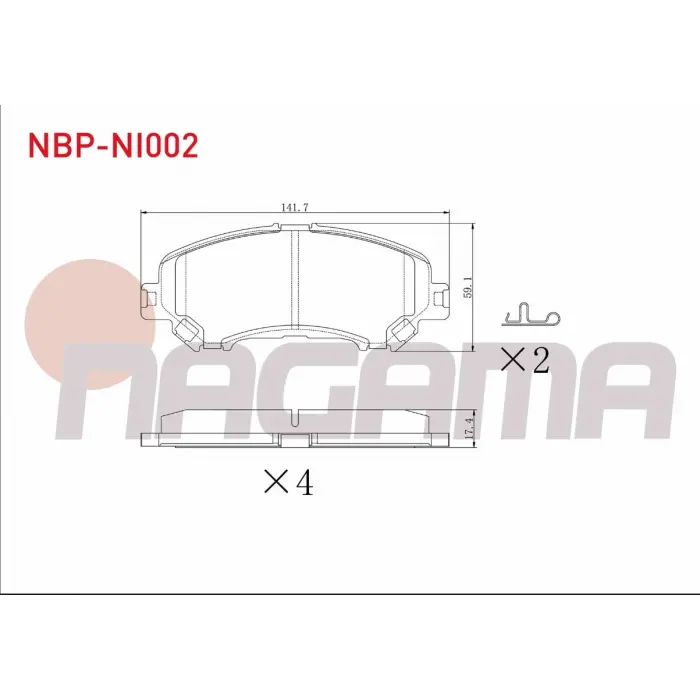FREN BALATASI ÖN  NISSAN QASHQAI 1.5 DCI-1.6 DCI 2014>/X-TRAIL (T32) 1.6 DCI 2013>/KADJAR 1.5 DCI -1.6 DCI 2015>