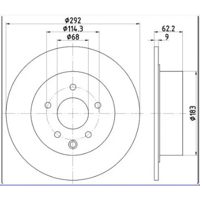 FREN DİSKİ ARKA JUKE (10>) PULSAR (12>) QASHQAİ-QASHQAİ+2  (J10) (07-13) DÜZ 292MM