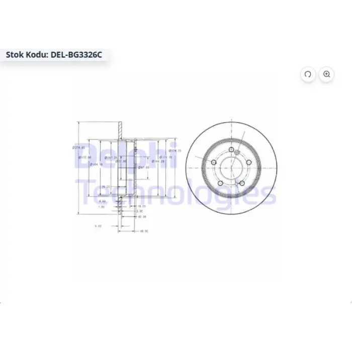 FREN DİSKİ ARKA DÜZ MERCEDES W202 (95-00) W203 (00-07) W210 (96-02) C208 (97-02) W124 (93-95) 278MM