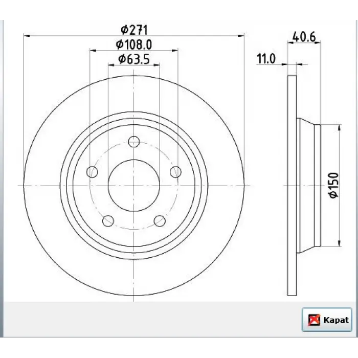 FREN DİSKİ ARKA FORD FOCUS IV 1.0/1.5 ECOBLUE (2018>) DÜZ 271MM