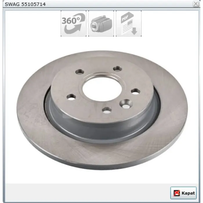 FREN DİSKİ ARKA VOLVO V40 2012> DÜZ 280MM
