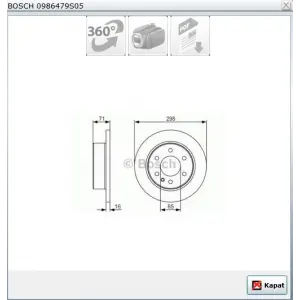 FREN DİSKİ ARKA VW CRAFTER (06-16) SPRINTER W906 (06-16) TEKTEKER