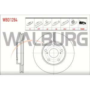 FREN DİSKİ ÖN TOYOTA COROLLA (2013-2018) AURIS 1.4-1.6 / 1.4D4D (2012>) HAVALI 277MM