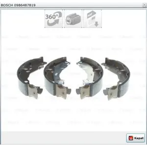ARKA PABUÇLU BALATA CLIO II (98-05) CLIO III (05-12) CLIO IV (12>) SYMBOL (98-13) (13>) P301-C ELYSEE (12>) LOGAN (04-10) LOGAN (12>) C3 (09>) 203,2X39 MM