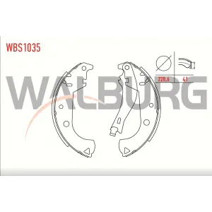 PABUÇLU BALATA ARKA FIAT DOBLO (2001-2010) STRADA (2009>) 228.6X42MM