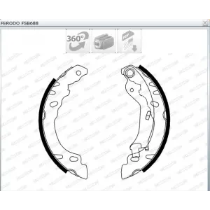 PABUCLU BALATA ARKA FIAT 500 (2007>) 500C (2009>) 500L (2012>) PANDA (03-12) FORD KA (96-08) 180X32MM