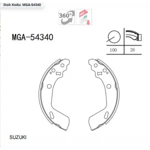 PABUÇLU BALATA ARKA SUZUKI SWIFT 2010>