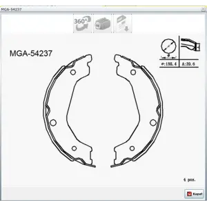 EL FREN BALATASI KİA SORENTO I (02-09) 190X40MM