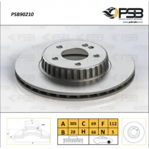 FREN DİSKİ ÖN MERCEDES W205 / S205 (2014>) C205/A205 (2016>) W213/S213/C238 (2016>) HAVALI  305MM