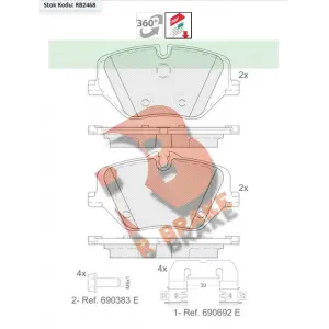 FREN BALATASI ÖN BMW U06 X1 2022> U11 X2 2022> U10 2021>