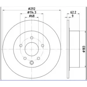 FREN DİSKİ ARKA JUKE (10>) PULSAR (12>) QASHQAİ-QASHQAİ+2  (J10) (07-13) DÜZ 292MM