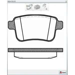 FREN BALATASI ARKA RENAULT KANGOO III  08> MERCEDES CITAN 415  012>