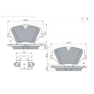 FREN BALATASI ÖN BMW U06 X1 2022> U11 X2 2022> U10 2021>